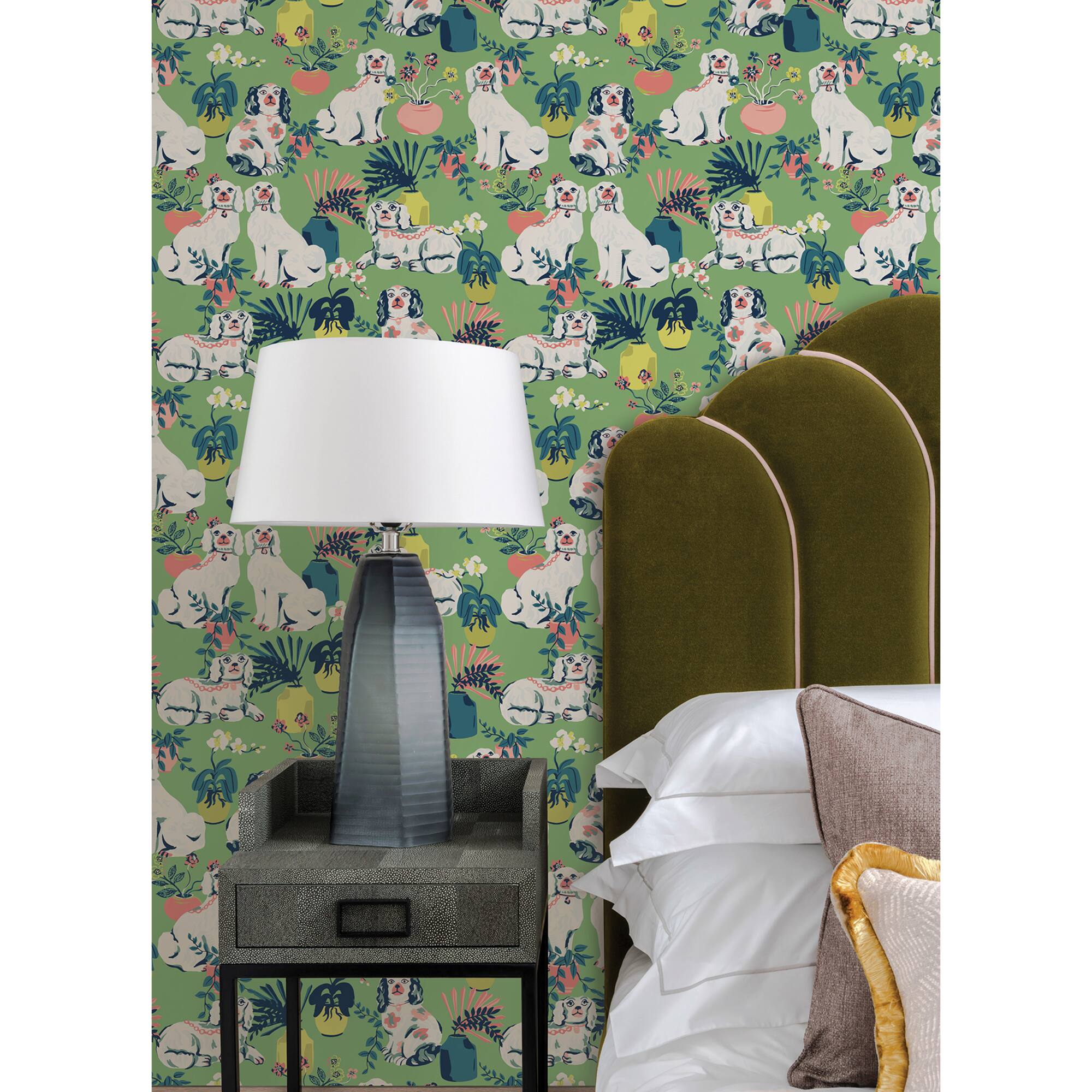 NuWallpaper PrintFresh Jade Good Dog Peel & Stick Wallpaper